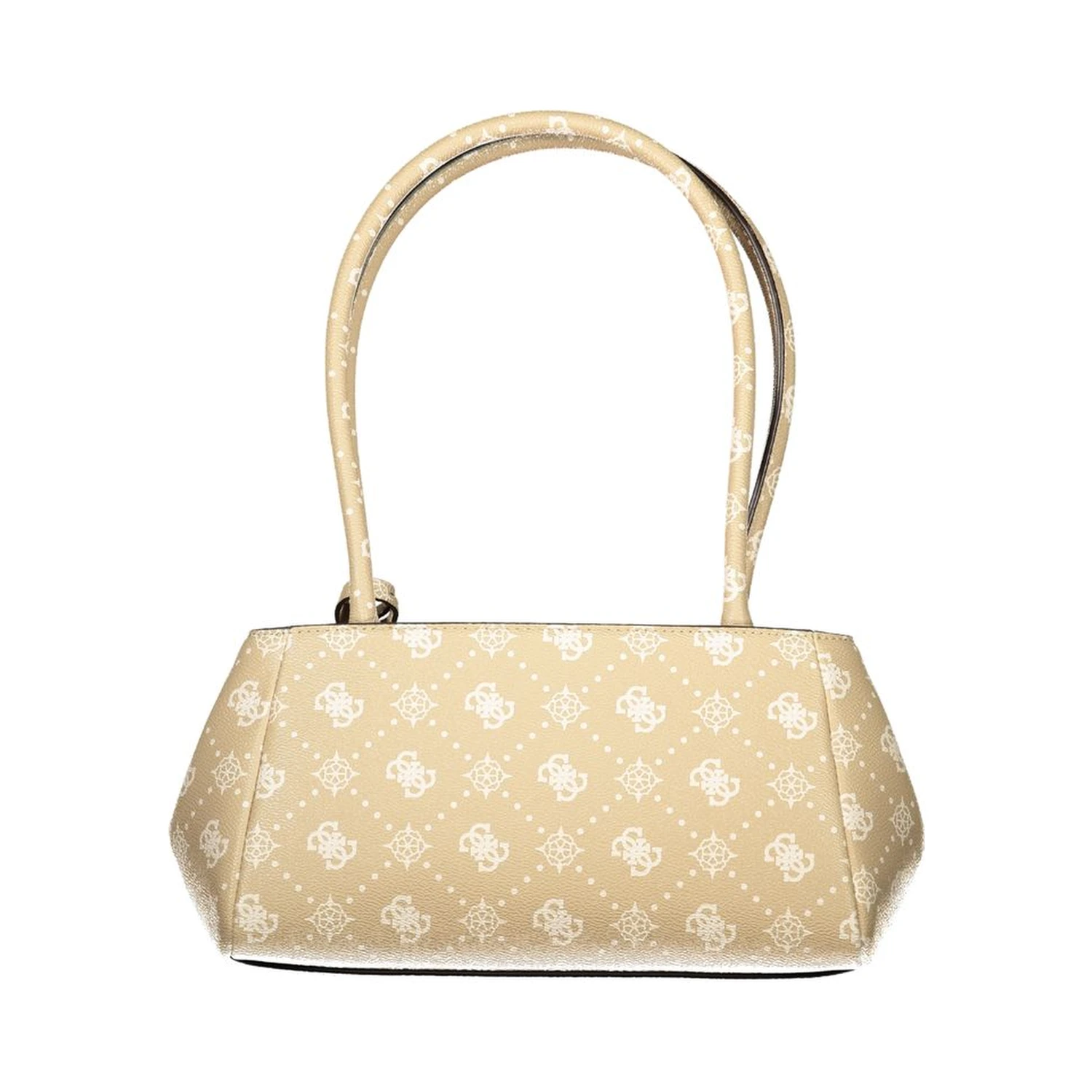 Beige Polyurethane Women Handbag