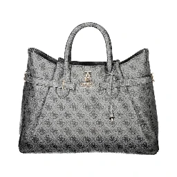 Black Polyurethane Women Handbag