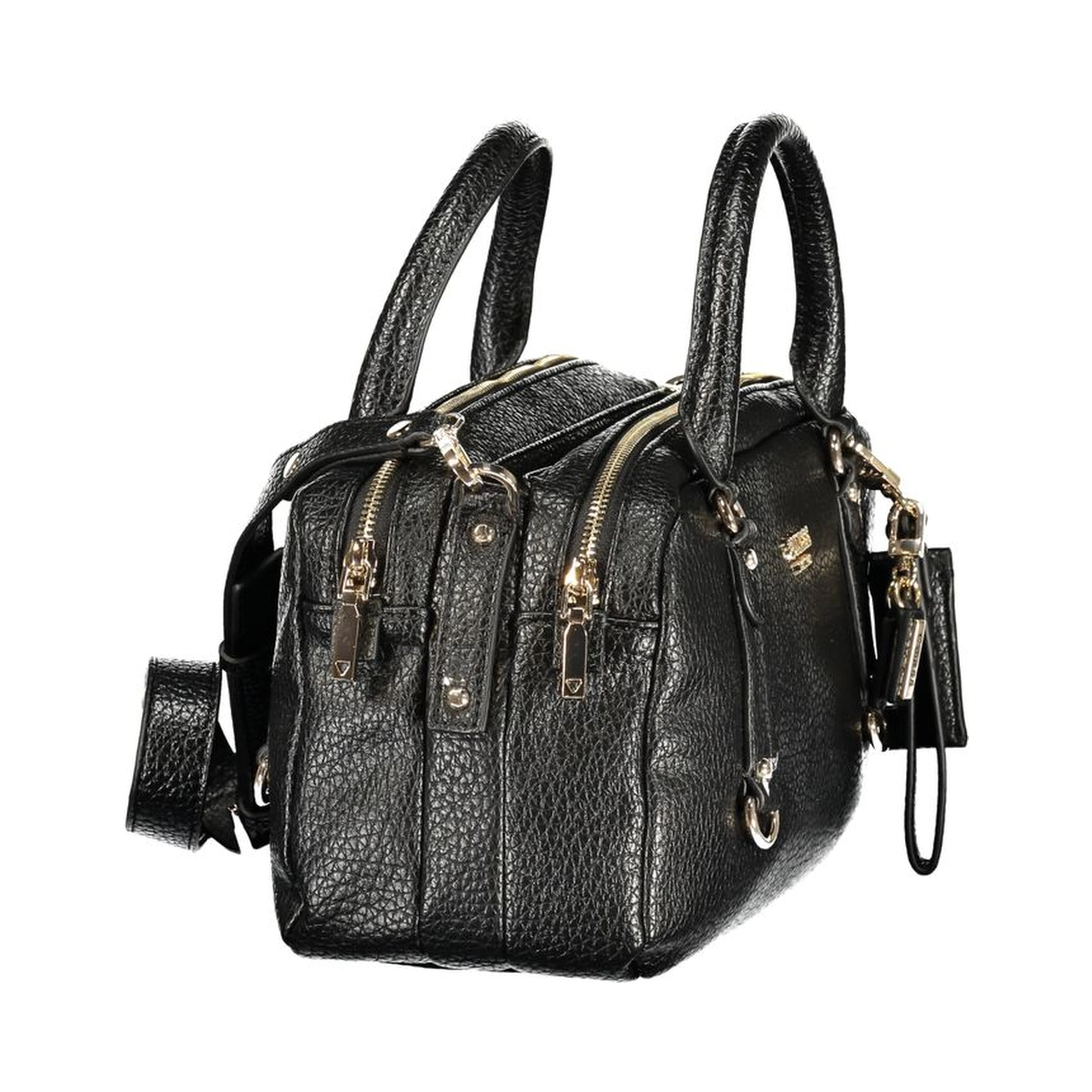 Black Polyurethane Women Handbag