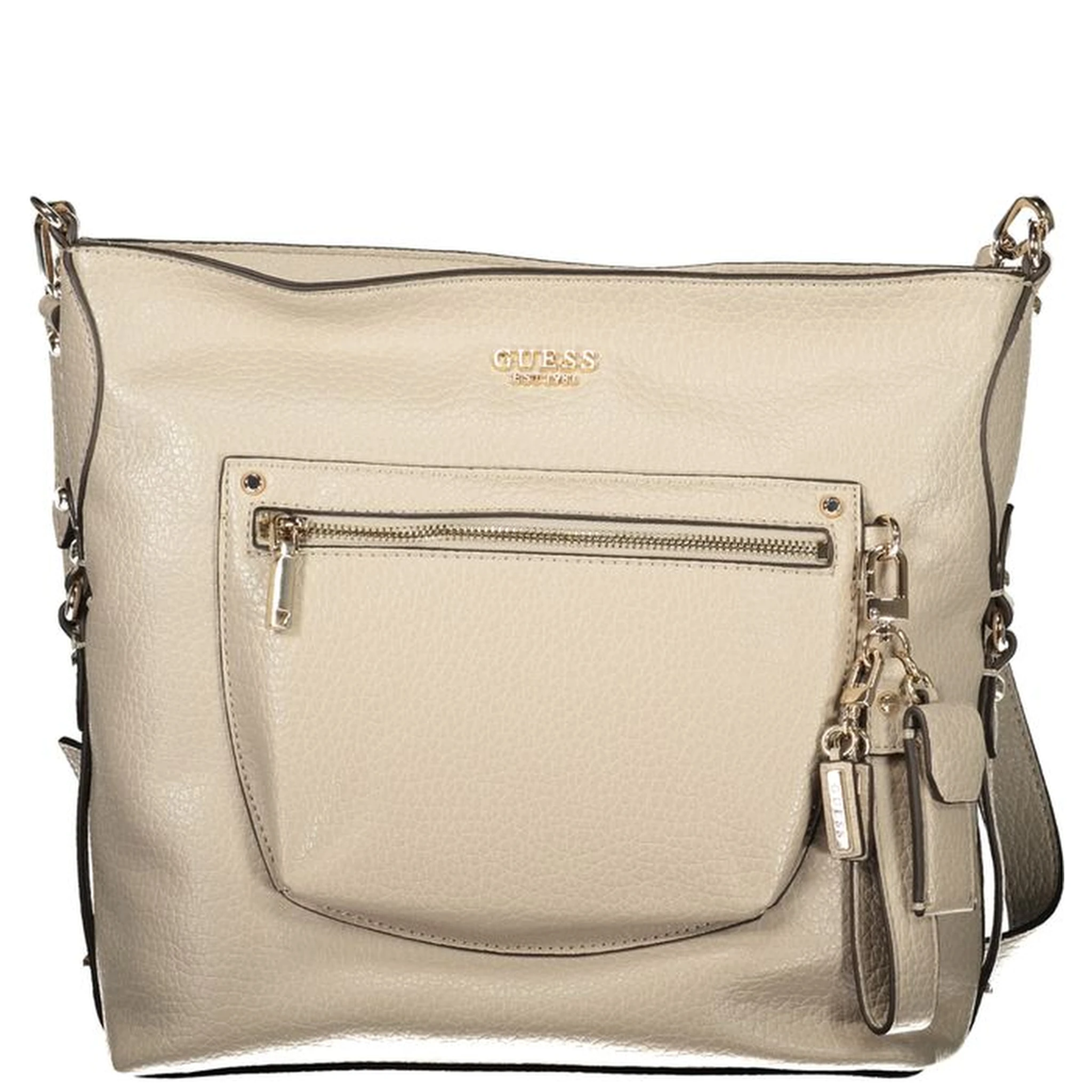 Beige Polyurethane Women's Handbag