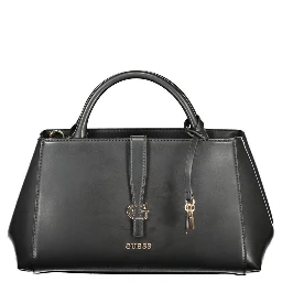 Black Polyurethane Women Handbag