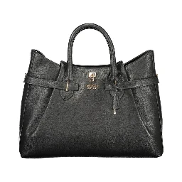 Black Polyurethane Women Handbag
