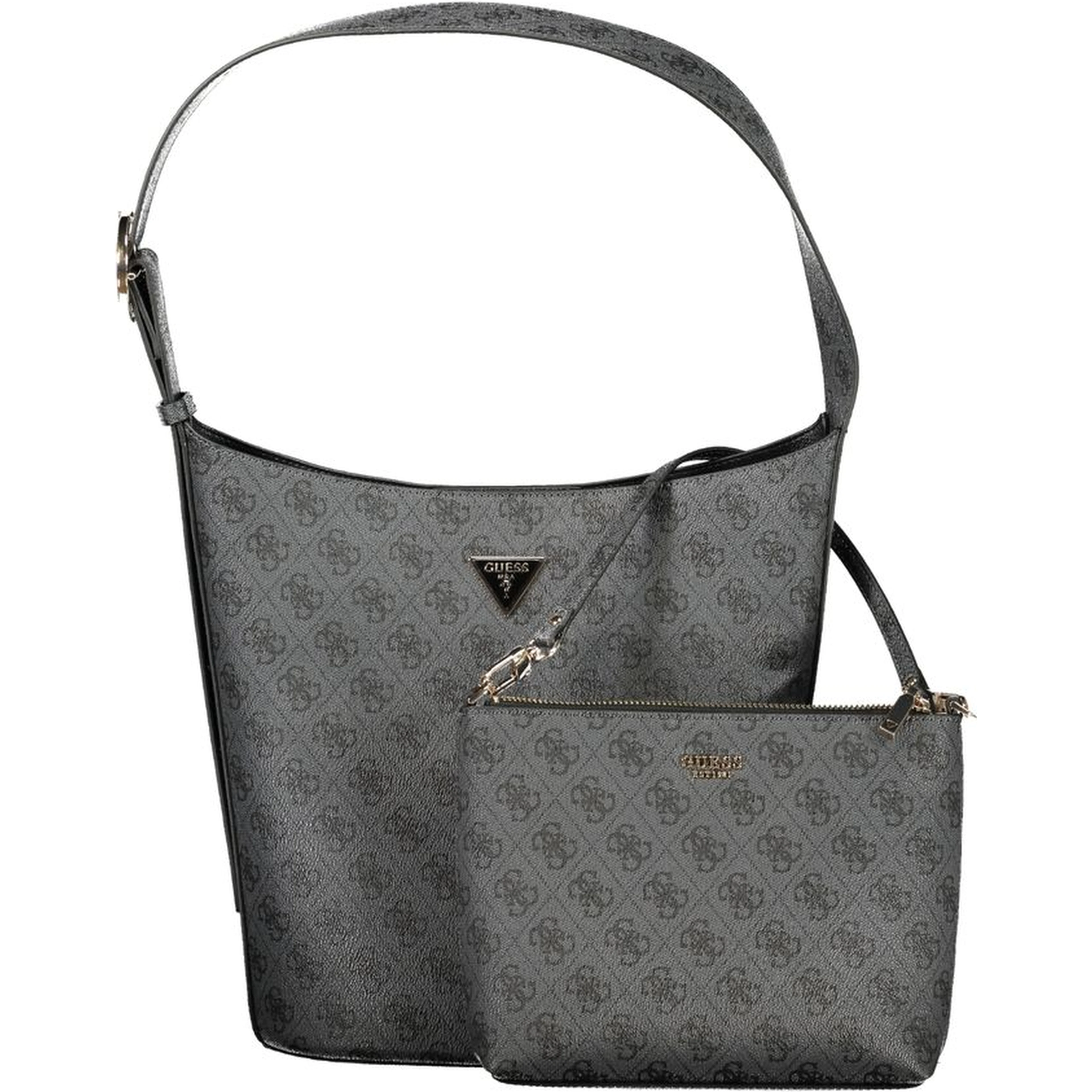 Black Polyurethane Women Handbag