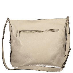 Beige Polyurethane Women's Handbag