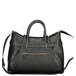 Black Polyurethane Women Handbag
