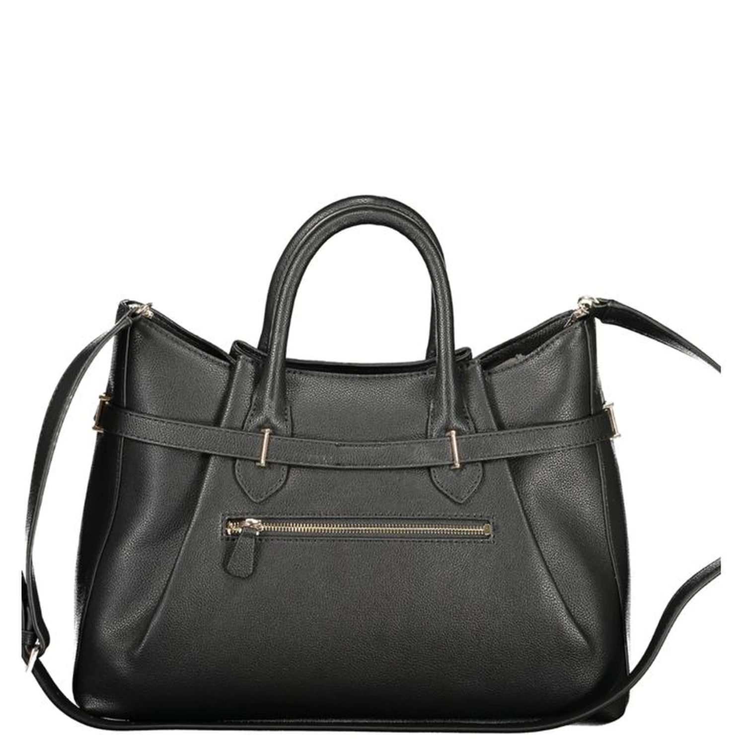 Black Polyurethane Women Handbag