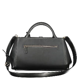 Black Polyurethane Women Handbag