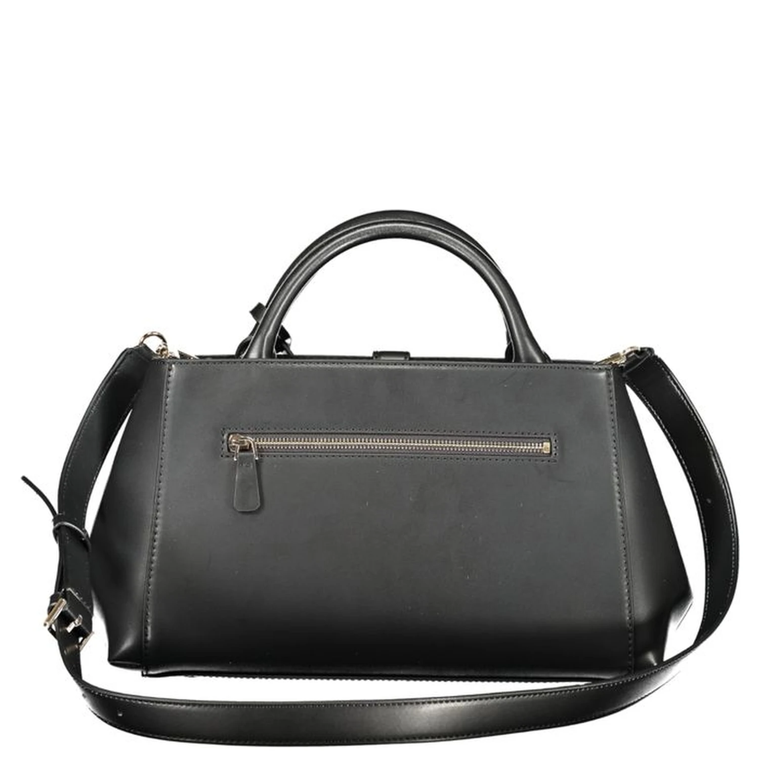 Black Polyurethane Women Handbag