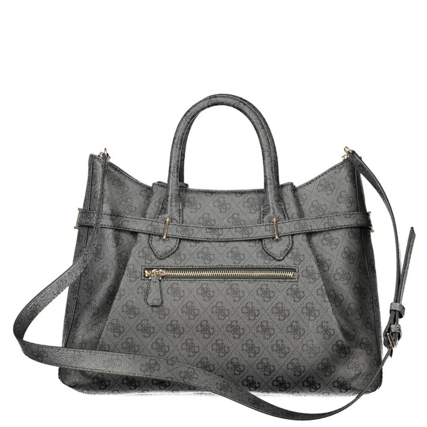 Black Polyurethane Women Handbag