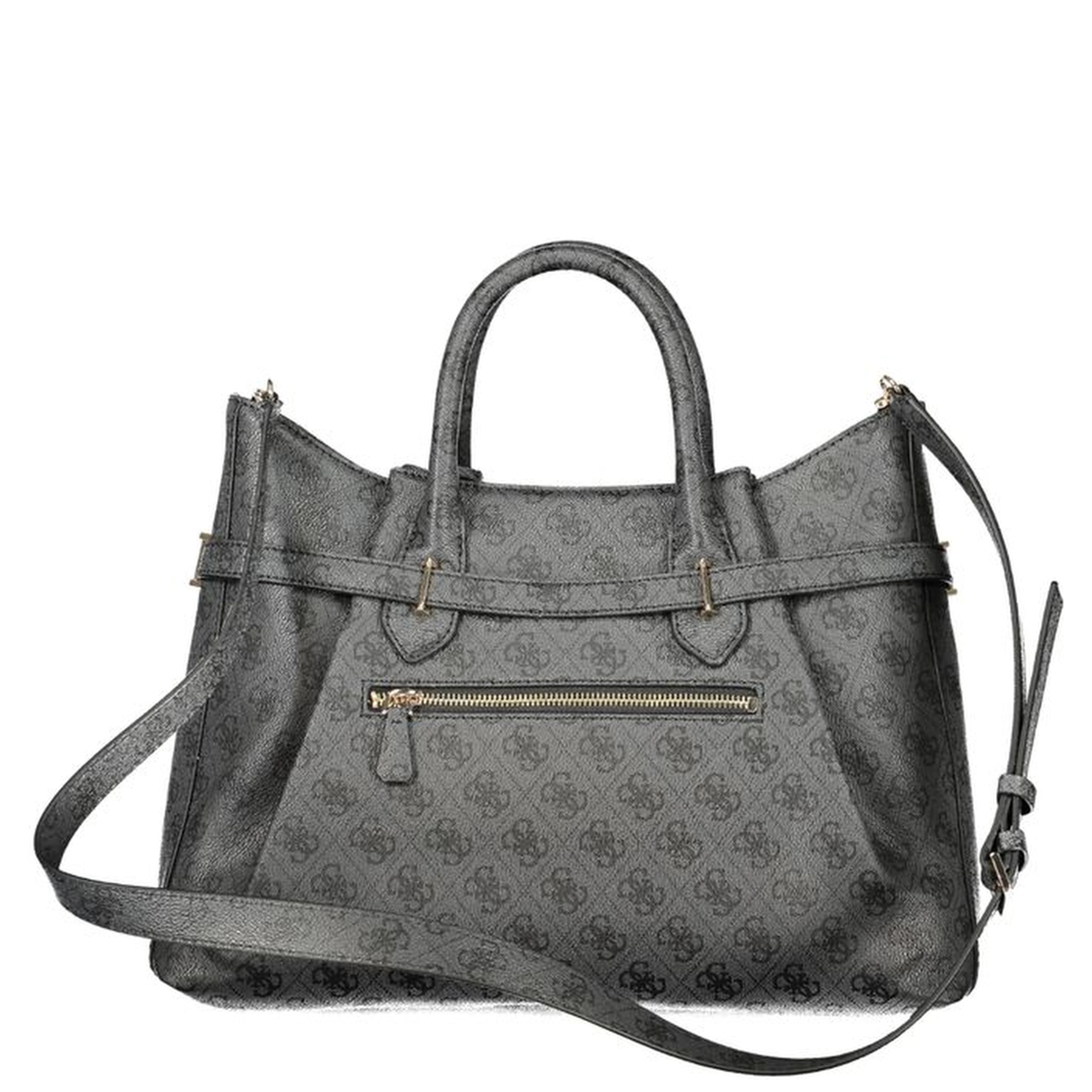 Black Polyurethane Women Handbag