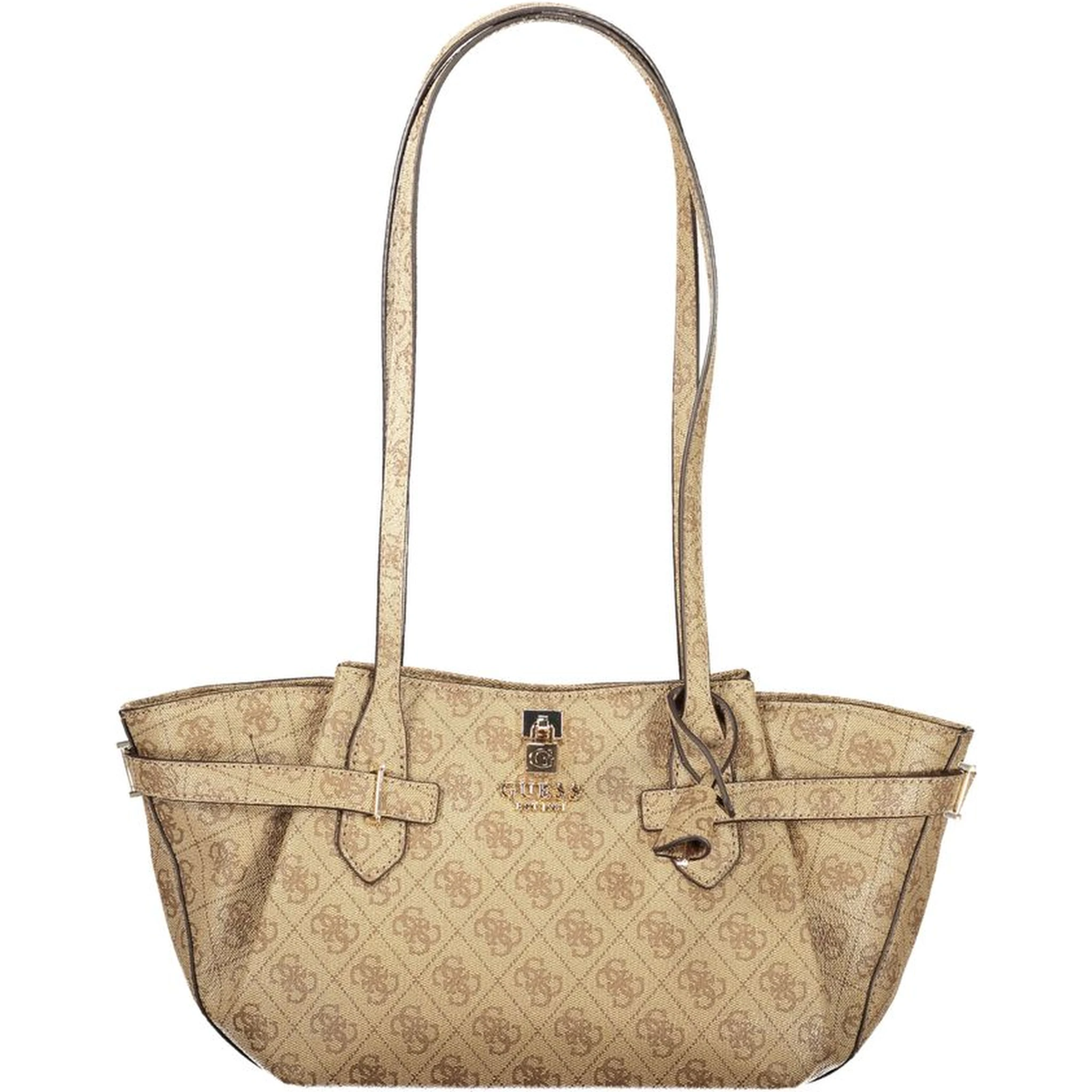 حقيبة يد نسائية من البولي يوريثان البيج