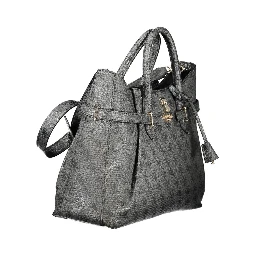 Black Polyurethane Women Handbag