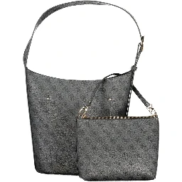 حقيبة يد نسائية سوداء من البولي يوريثان