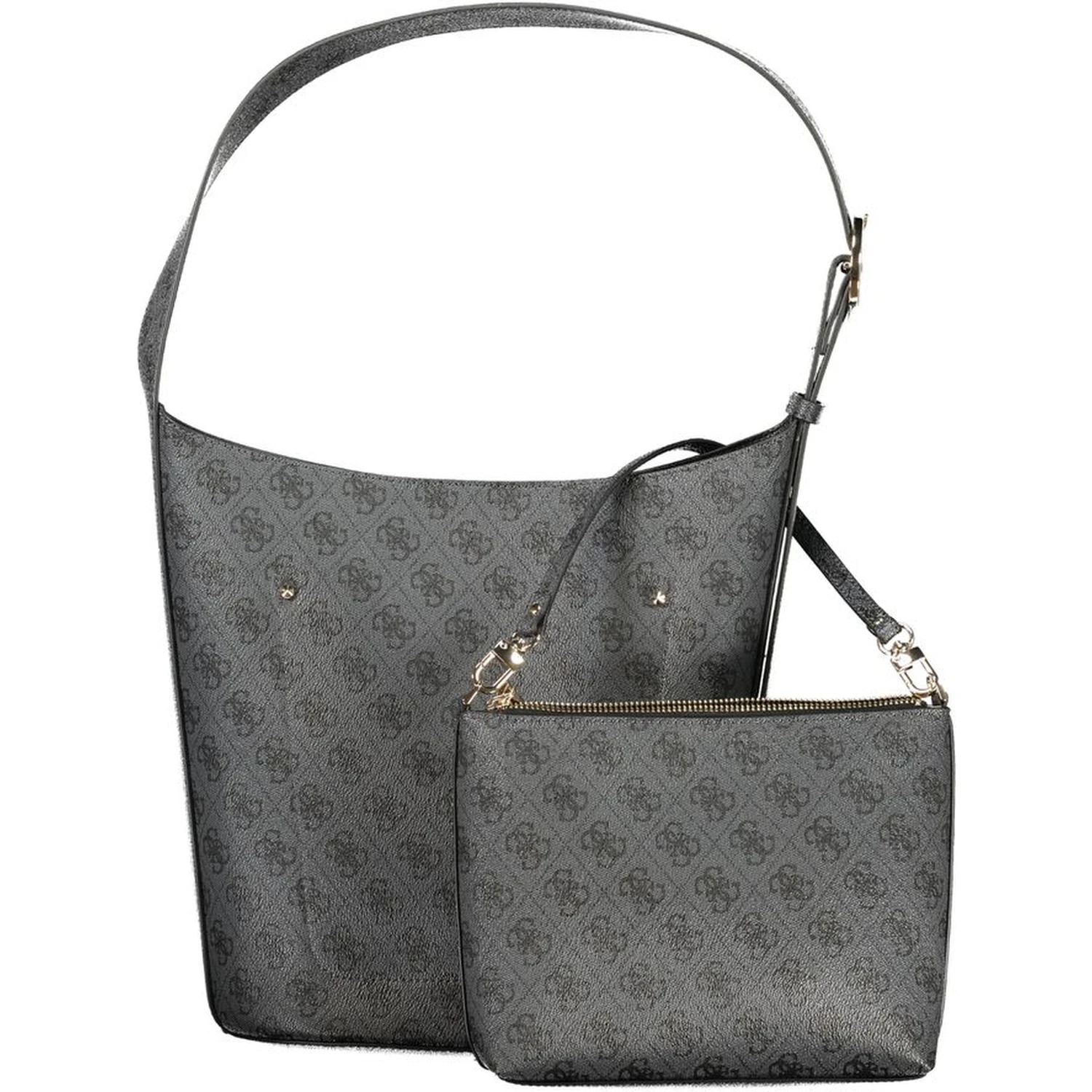 Black Polyurethane Women Handbag