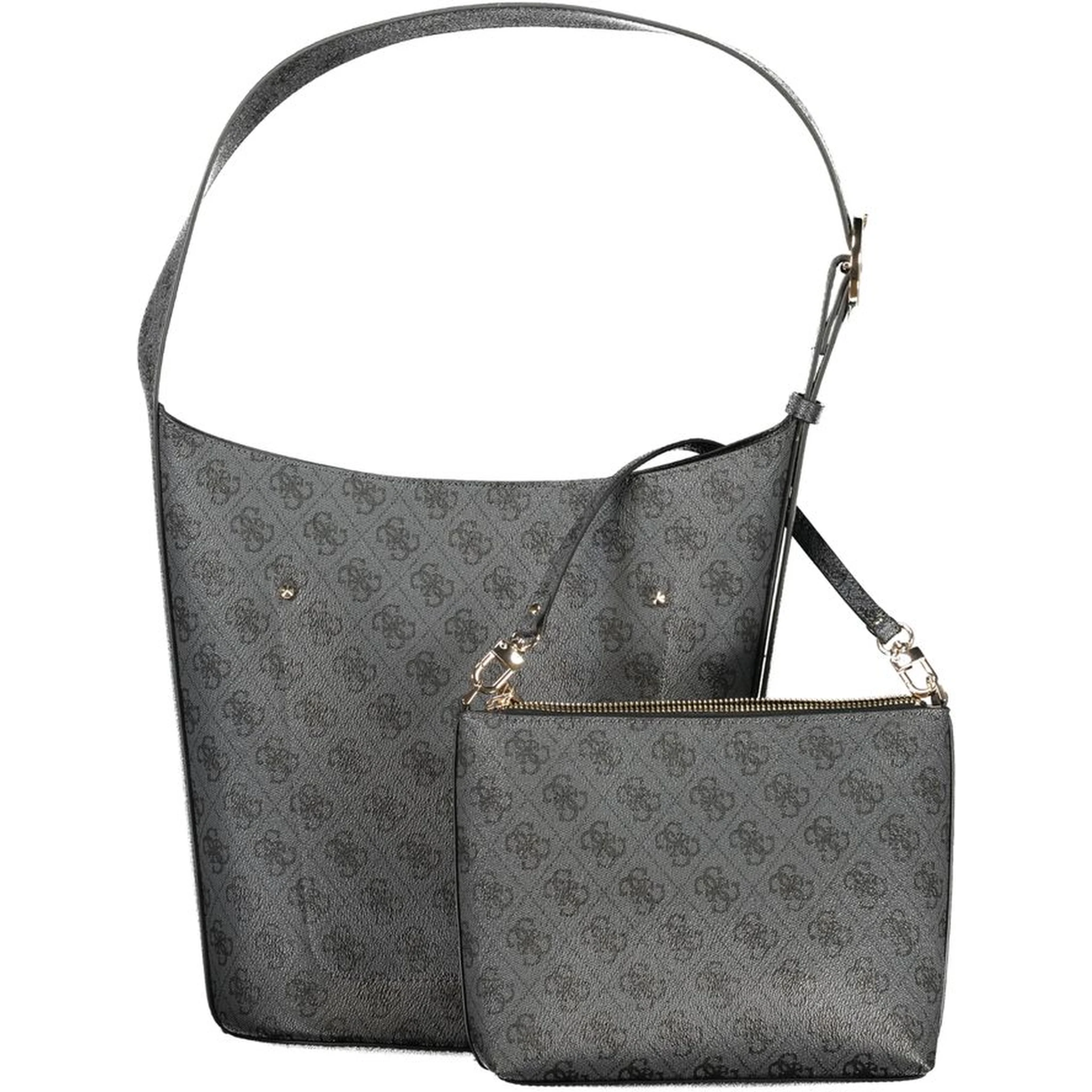 حقيبة يد نسائية سوداء من البولي يوريثان