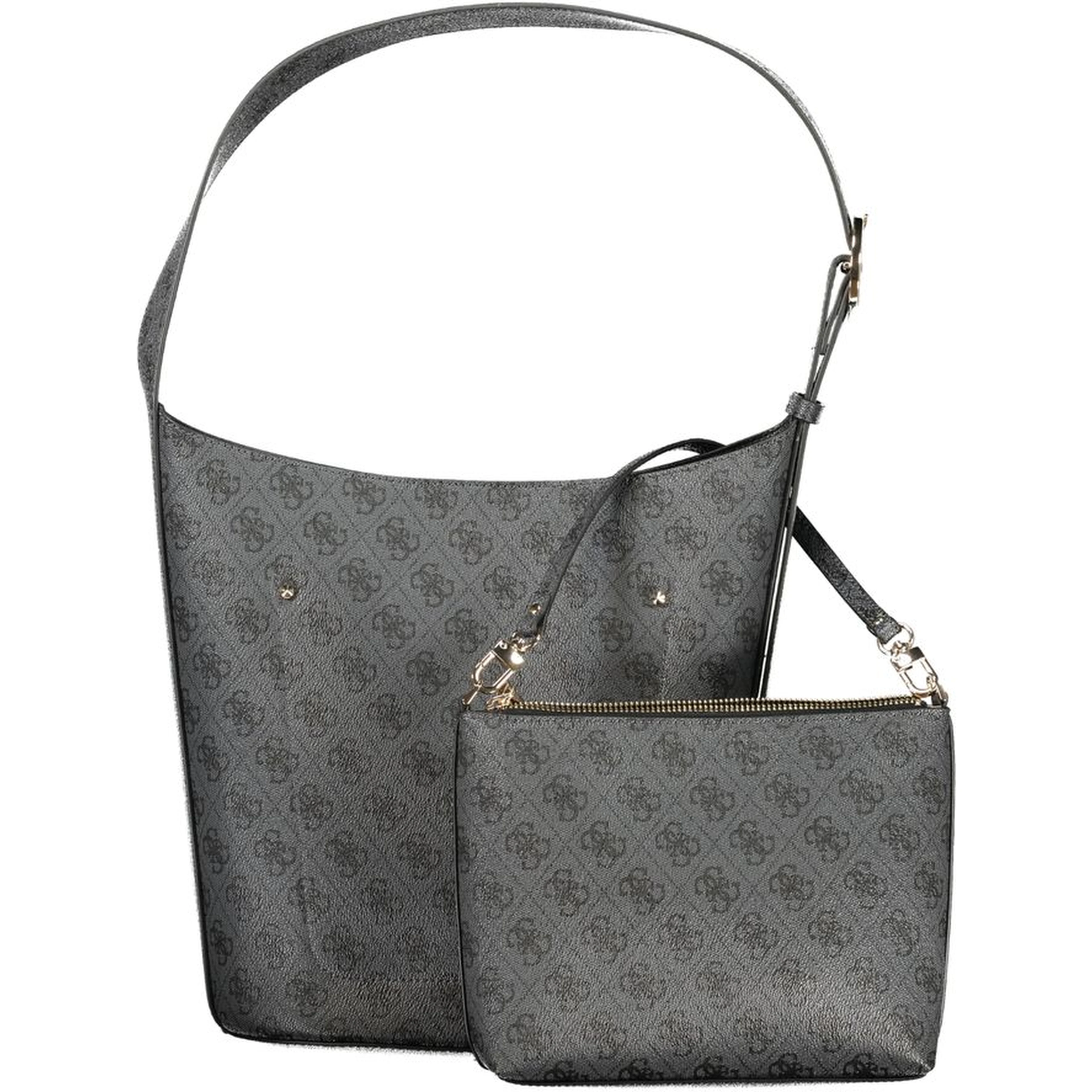 Black Polyurethane Women Handbag