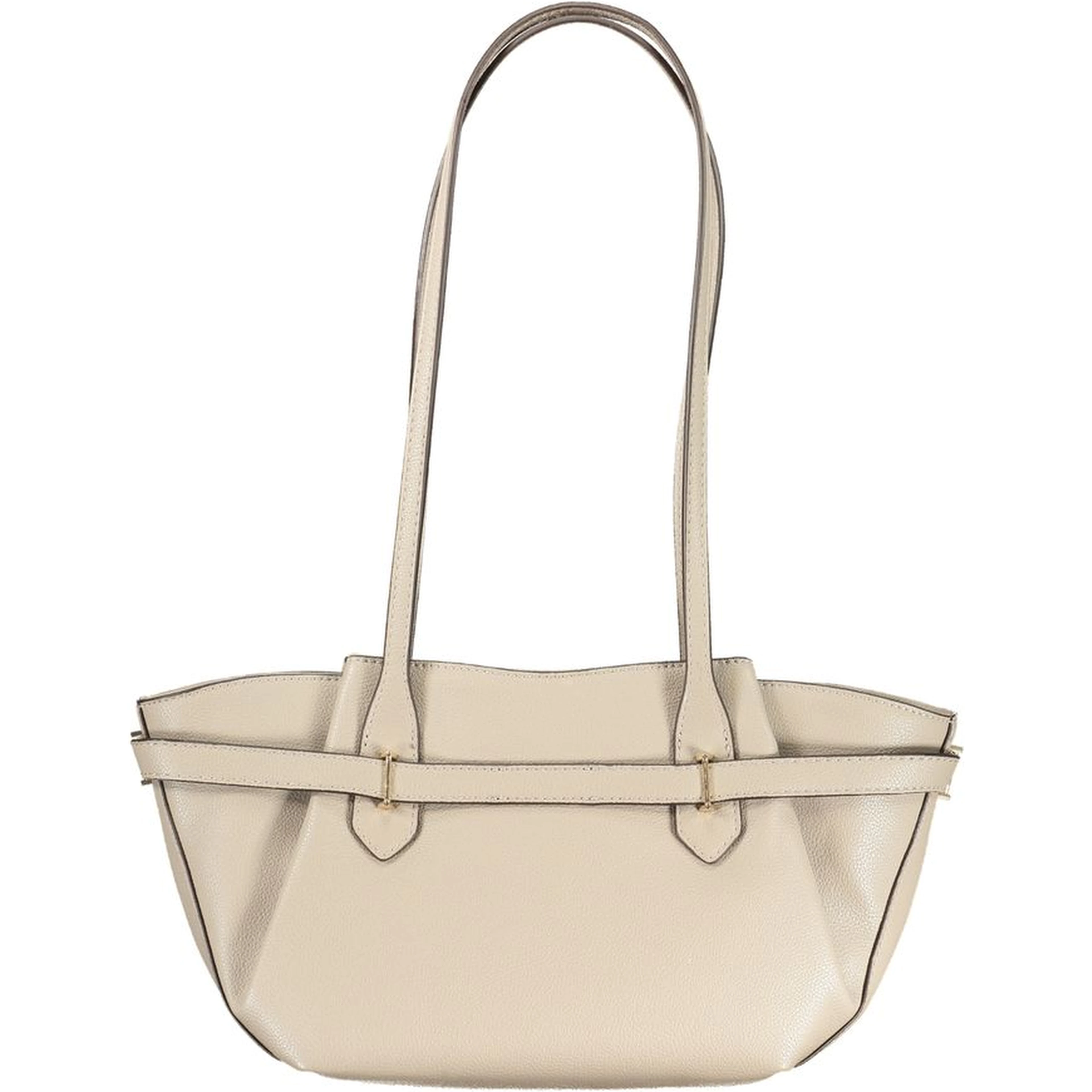 Beige Polyurethane Women Handbag