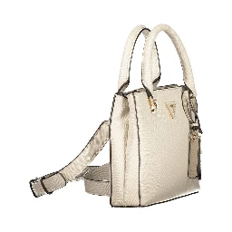 Beige Polyurethane Women Handbag