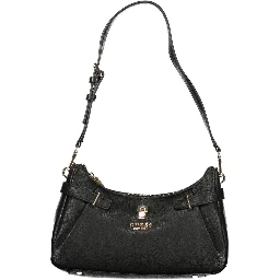 Black Polyurethane Women Handbag