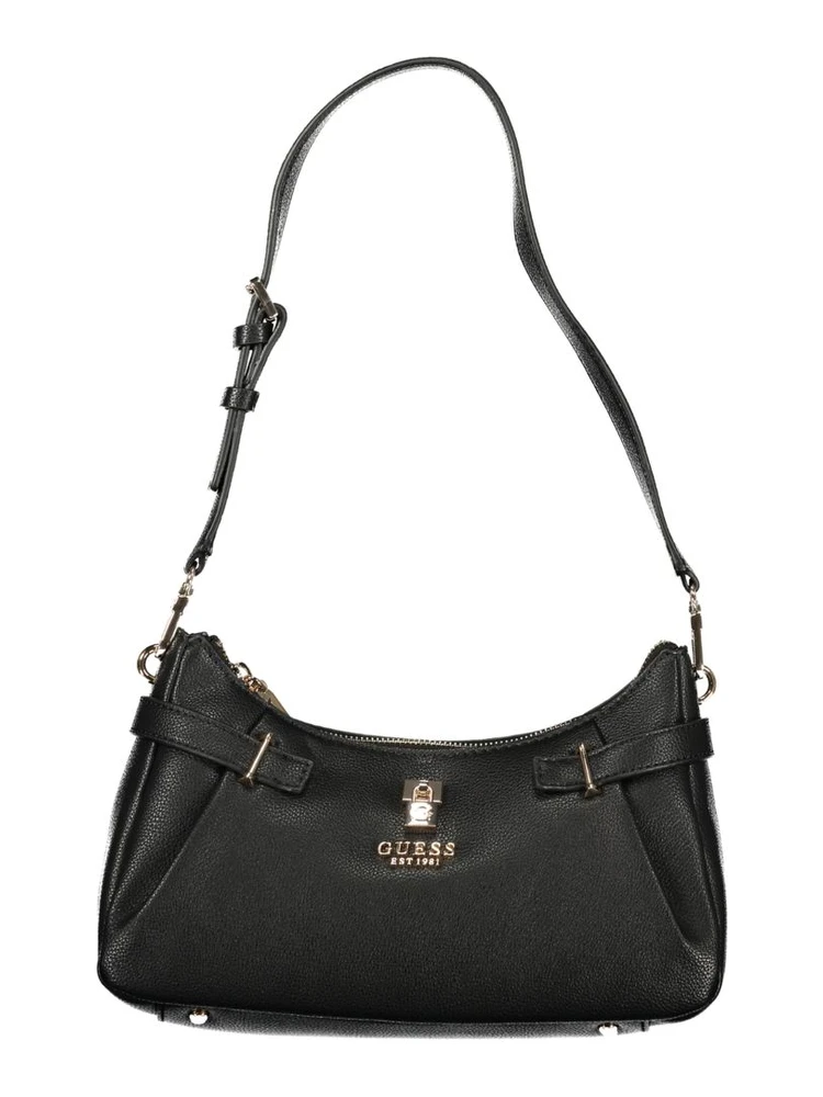 حقيبة يد نسائية سوداء من البولي يوريثان