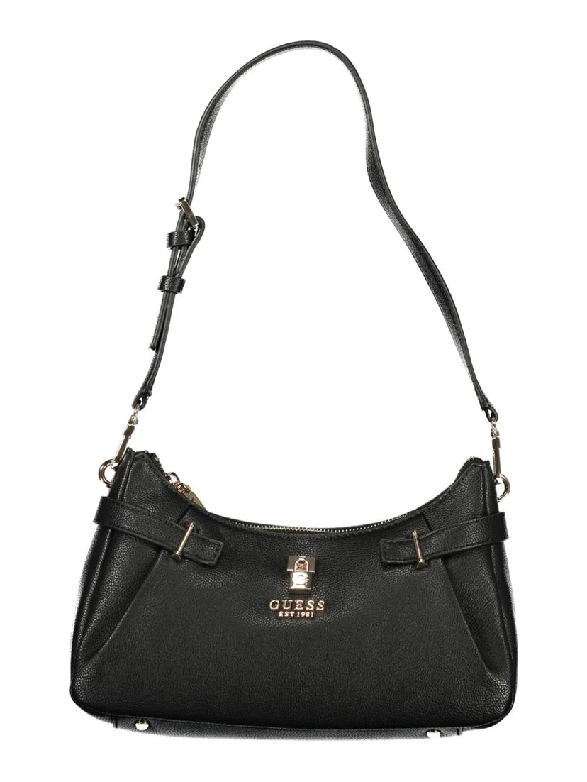 حقيبة يد نسائية سوداء من البولي يوريثان