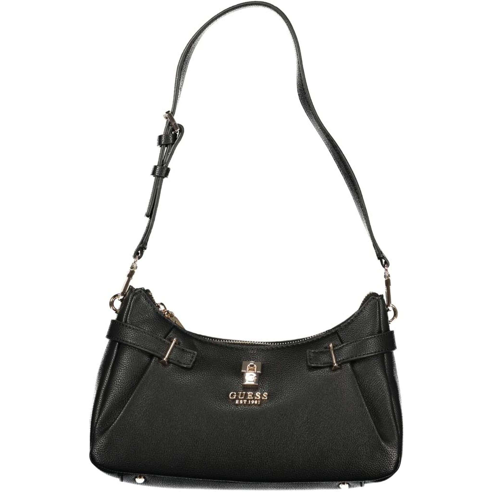 Black Polyurethane Women Handbag
