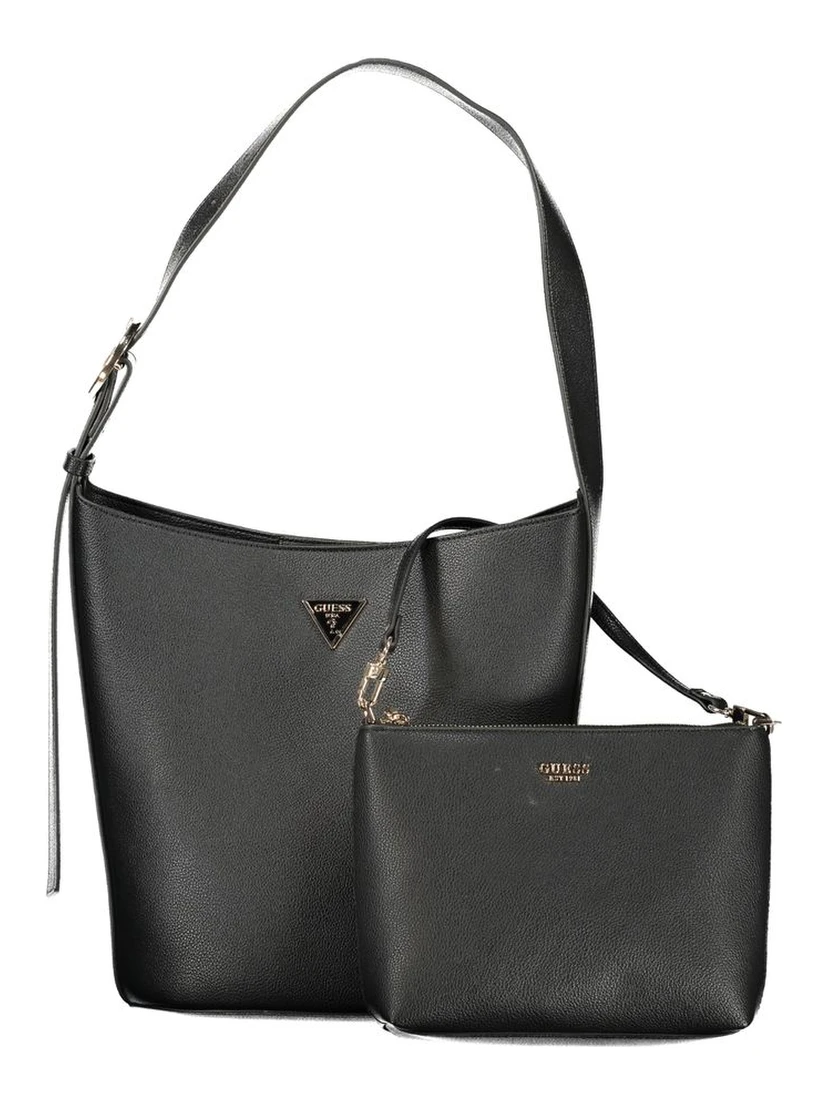 حقيبة يد نسائية سوداء من البولي يوريثان