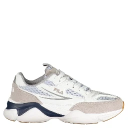 White Polyester Athletic Sneakers