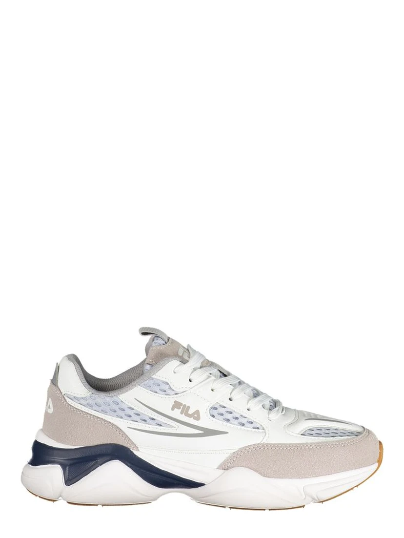 White Polyester Athletic Sneakers