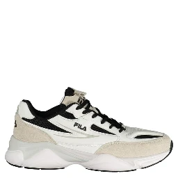 White Polyester Athletic Sneakers