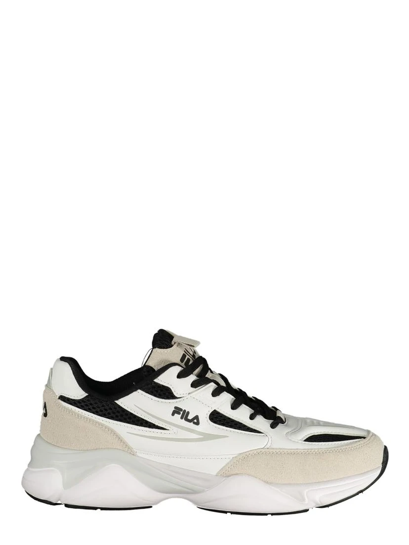 White Polyester Athletic Sneakers