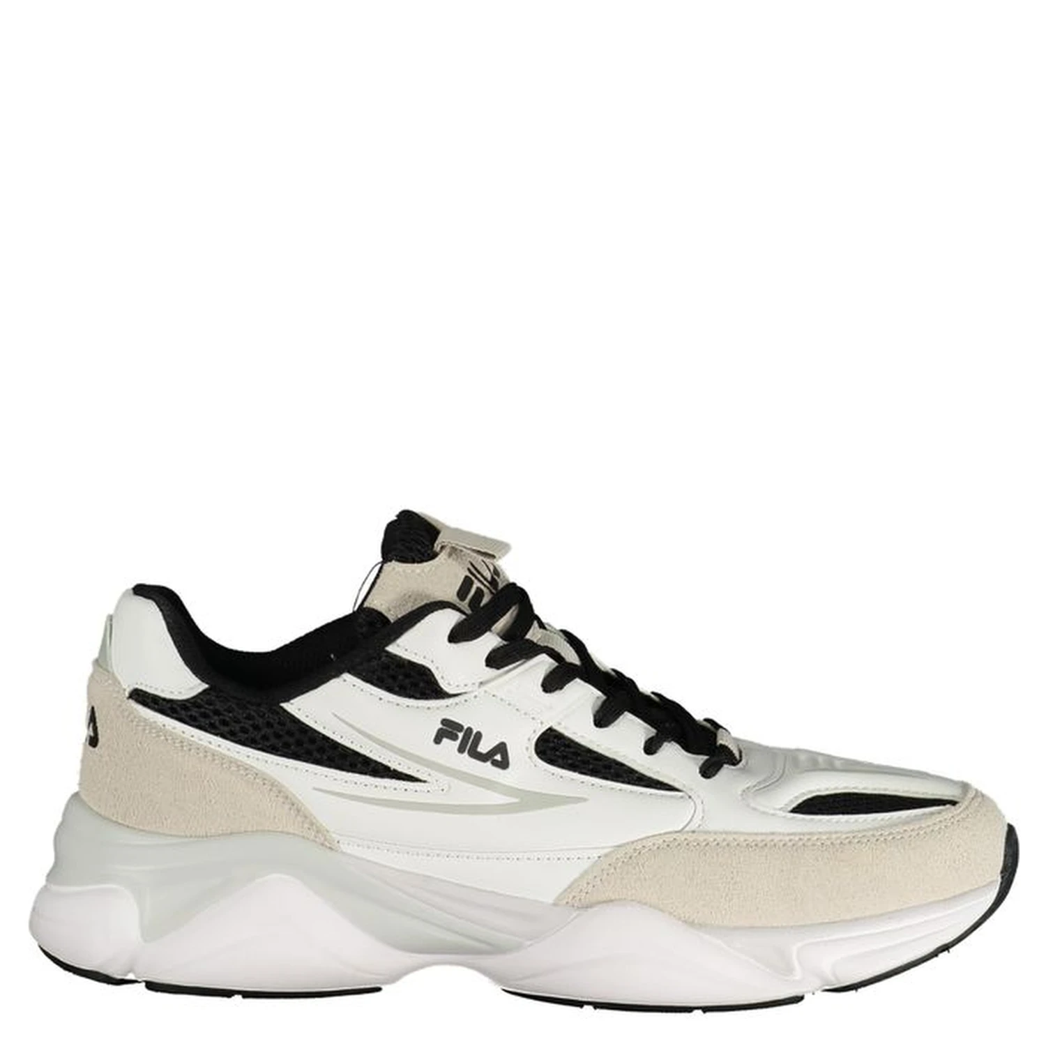 White Polyester Athletic Sneakers