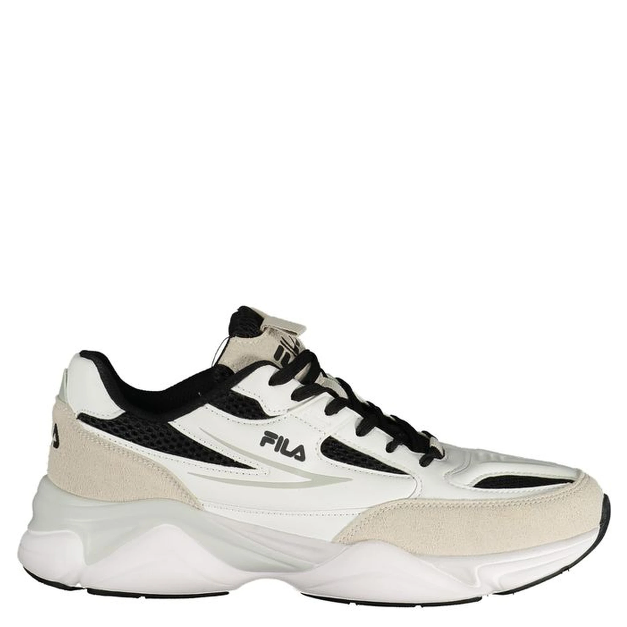 White Polyester Athletic Sneakers