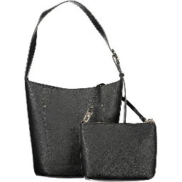 حقيبة يد نسائية سوداء من البولي يوريثان