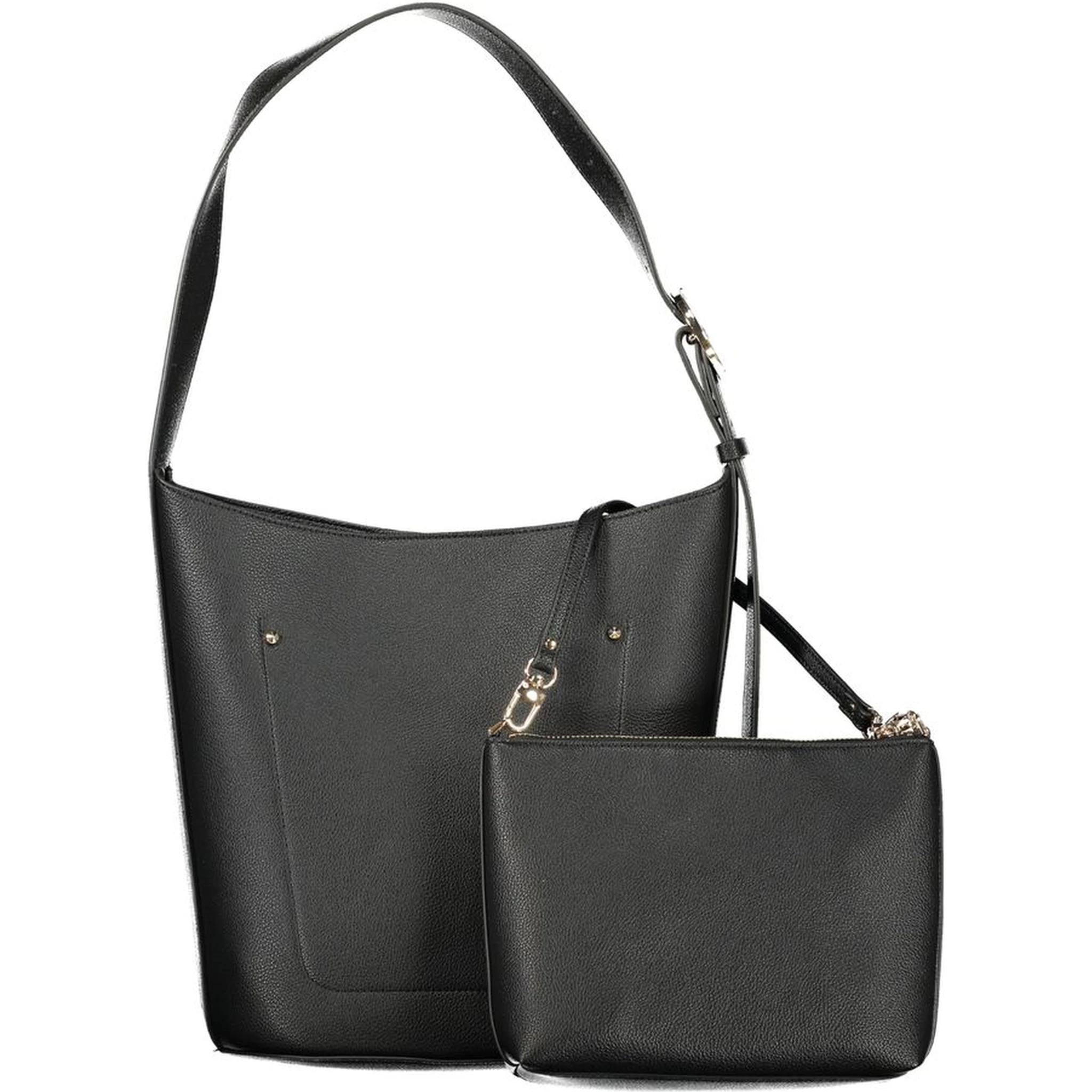 حقيبة يد نسائية سوداء من البولي يوريثان