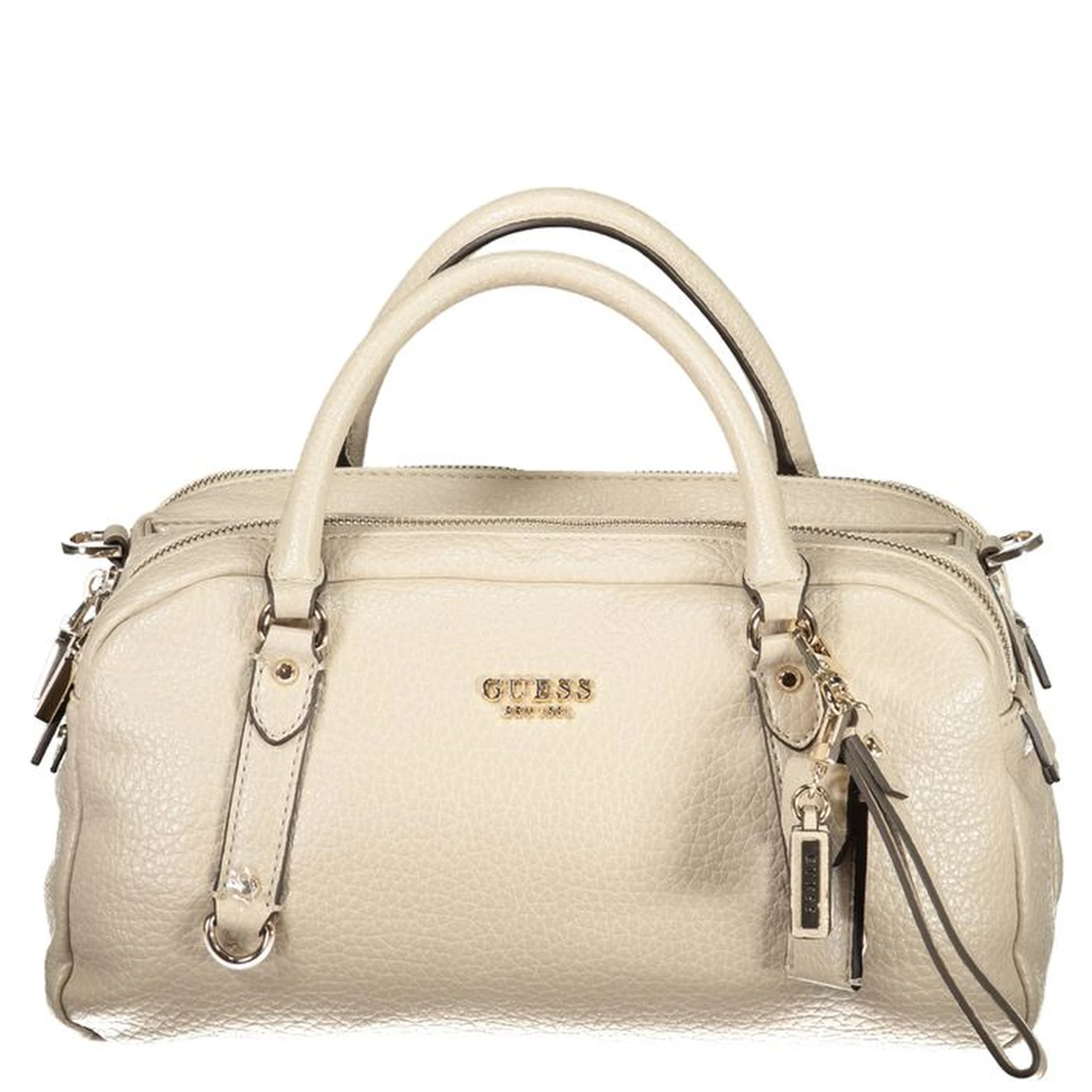 Beige Polyurethane Women's Handbag