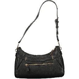 Black Polyurethane Women Handbag