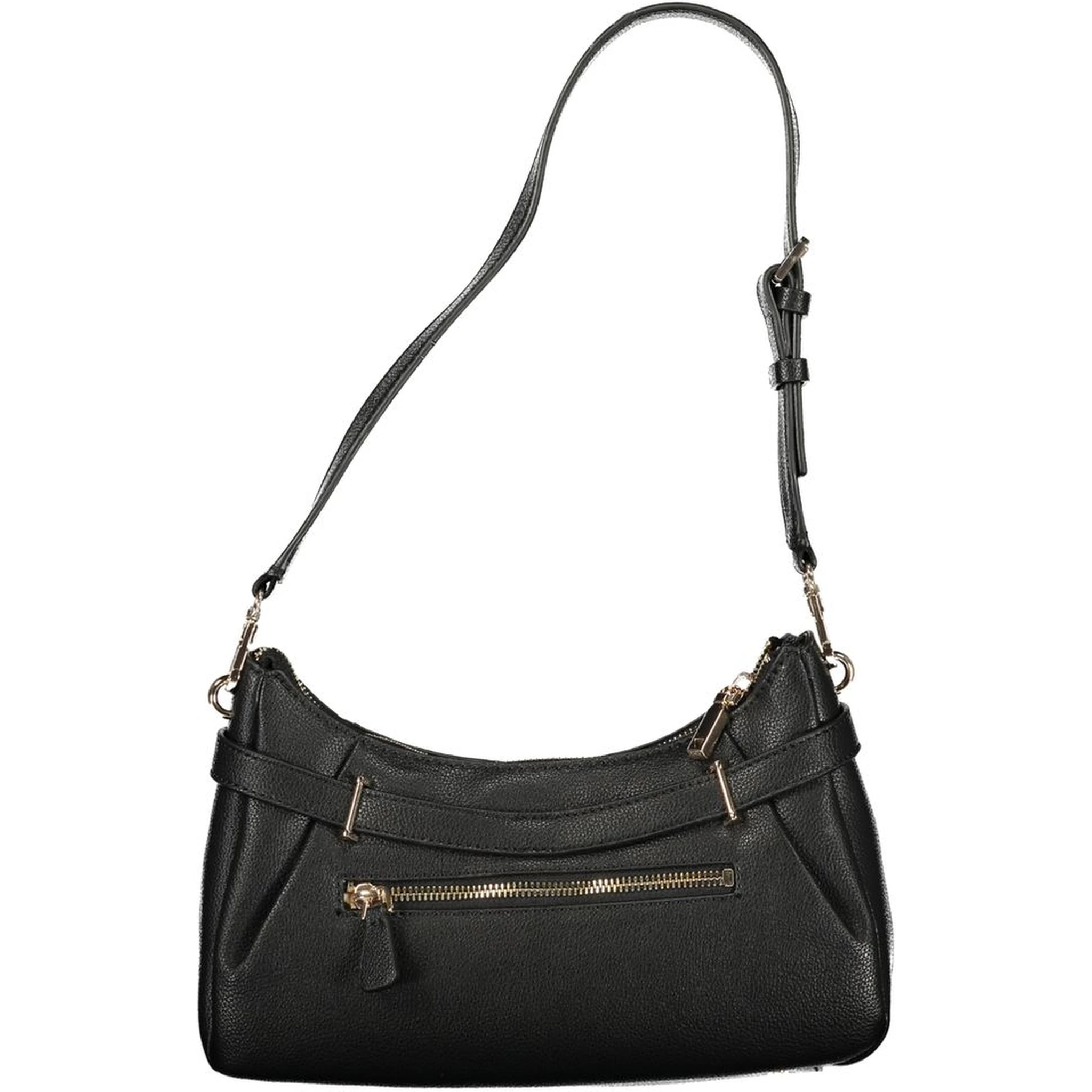 Black Polyurethane Women Handbag