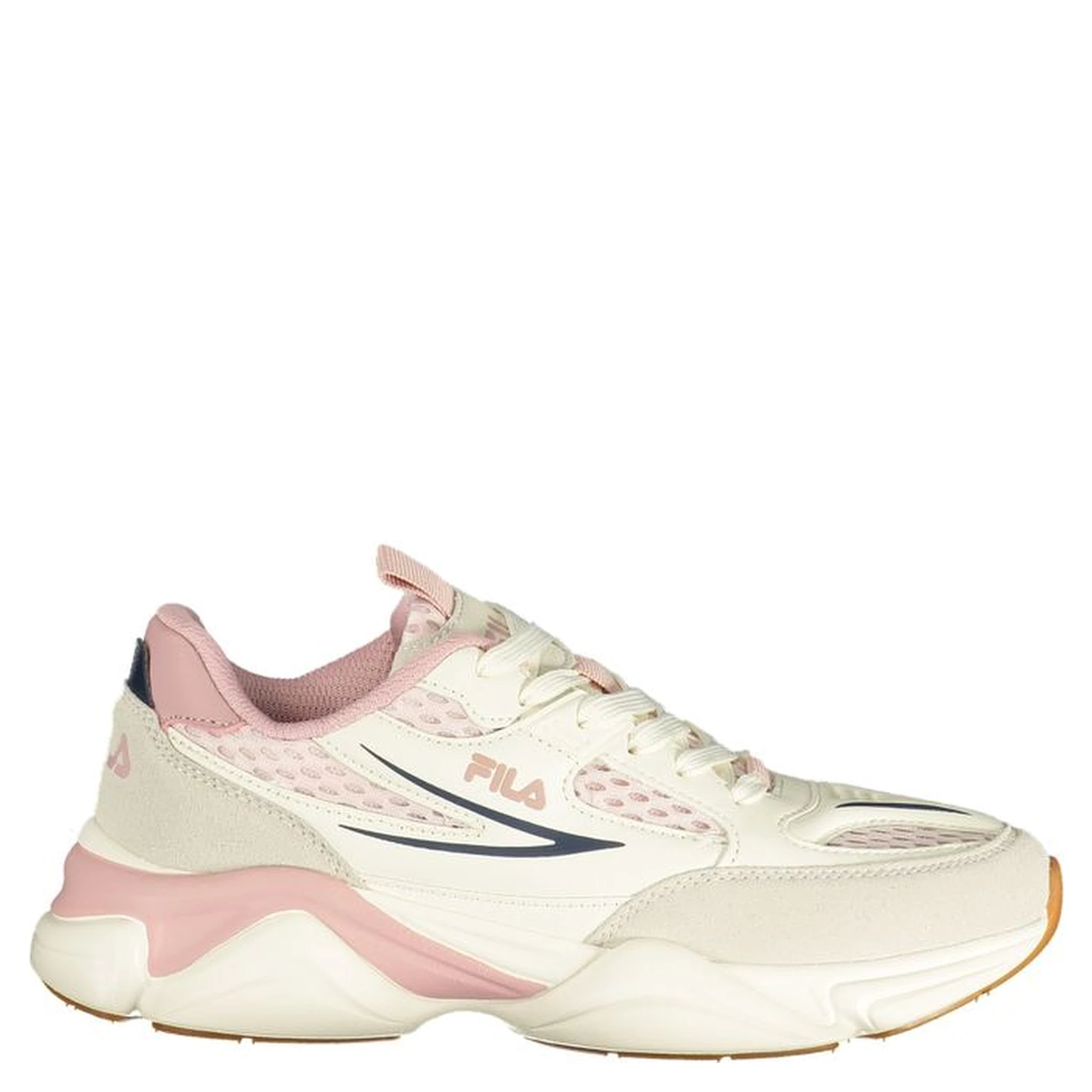 White Polyester Athletic Sneakers