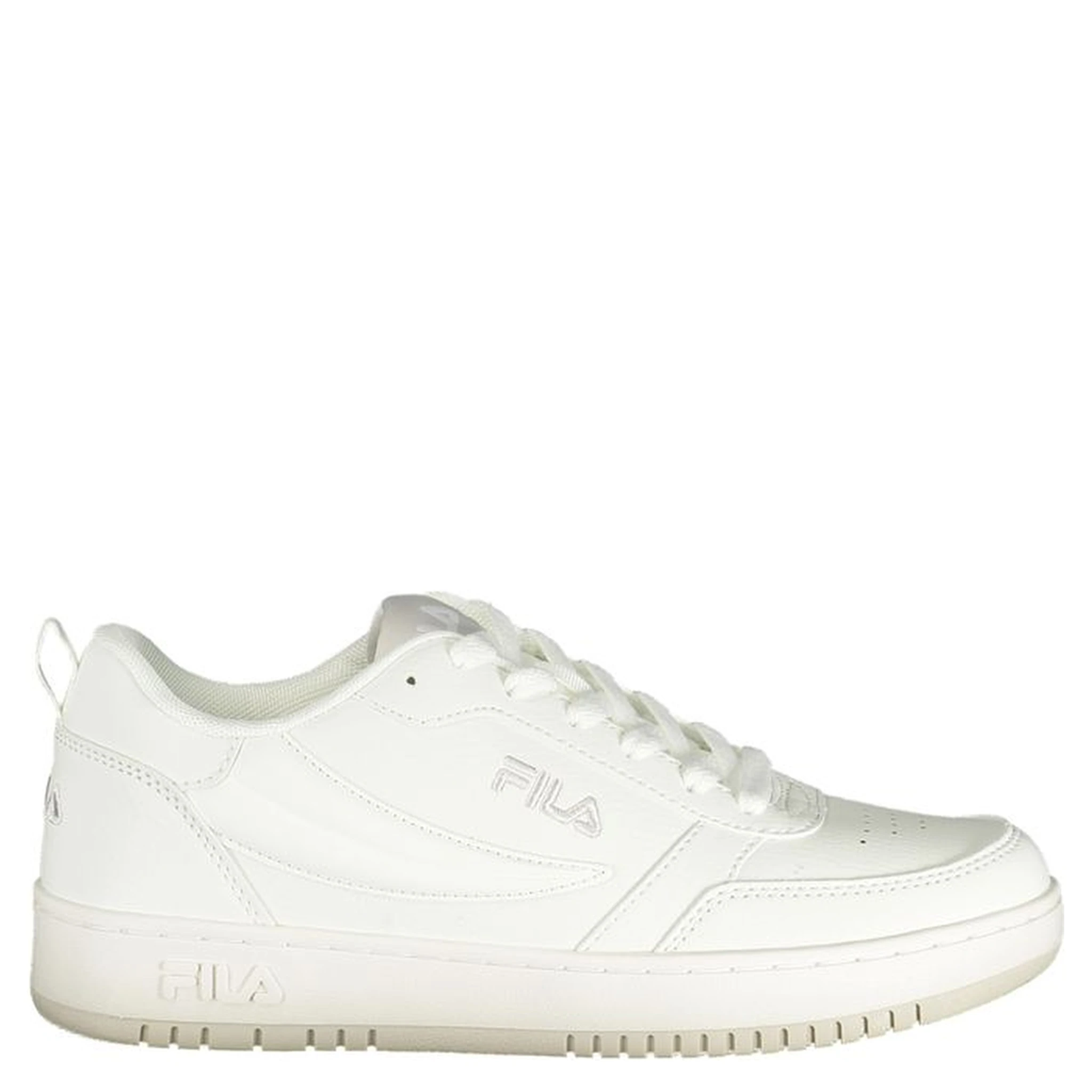White Polyester Athletic Sneakers