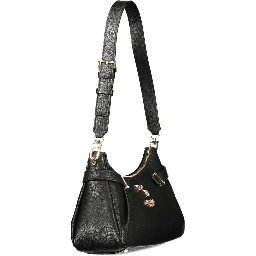 Black Polyurethane Women Handbag