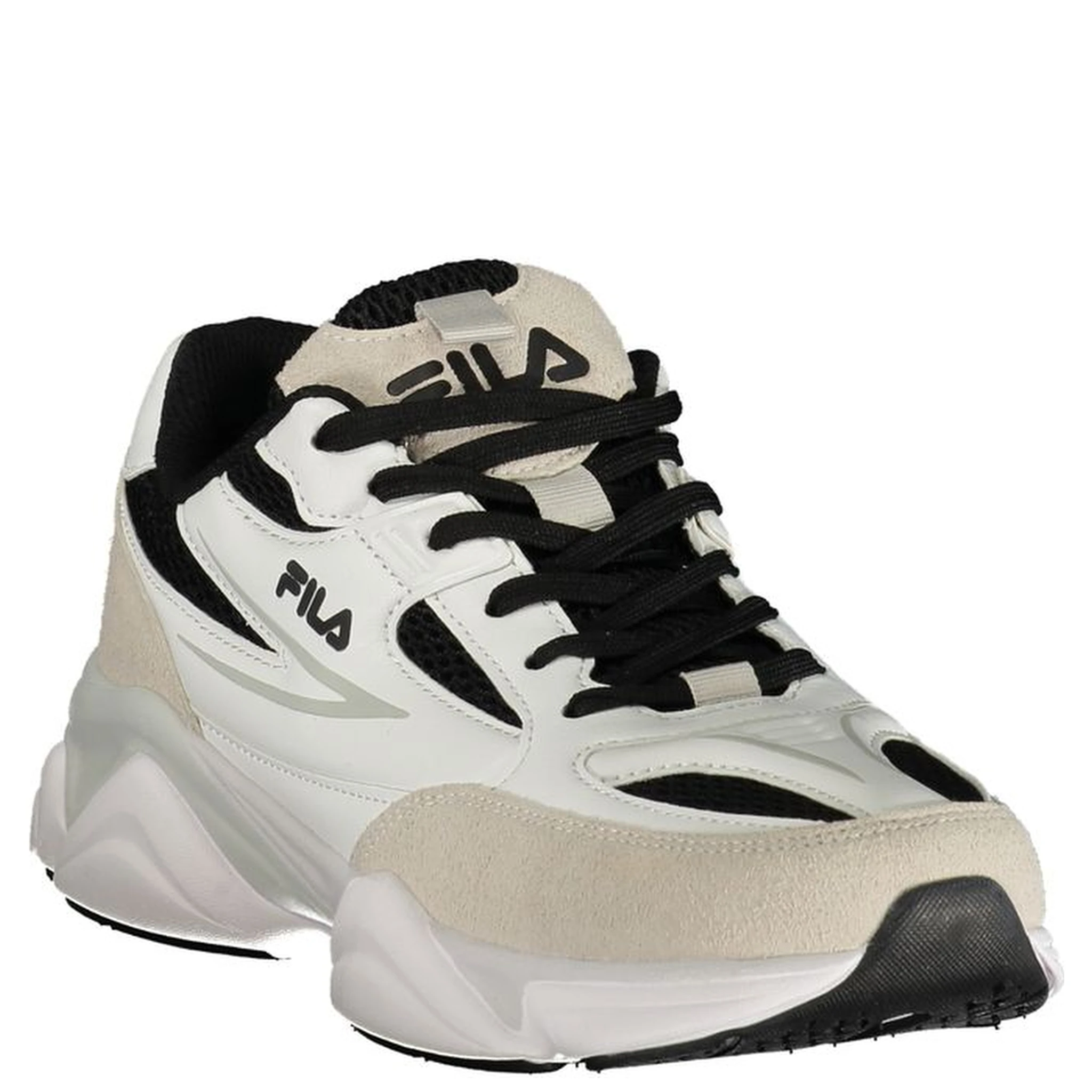 White Polyester Athletic Sneakers