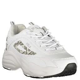 White Polyurethane Women Sneaker