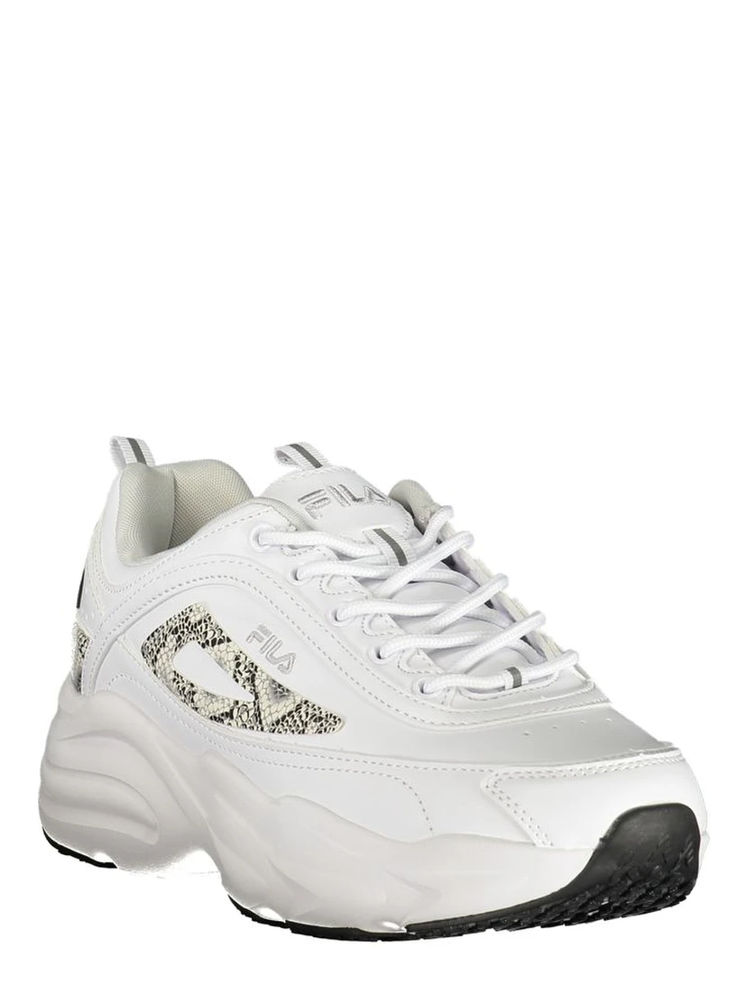 White Polyurethane Women Sneaker
