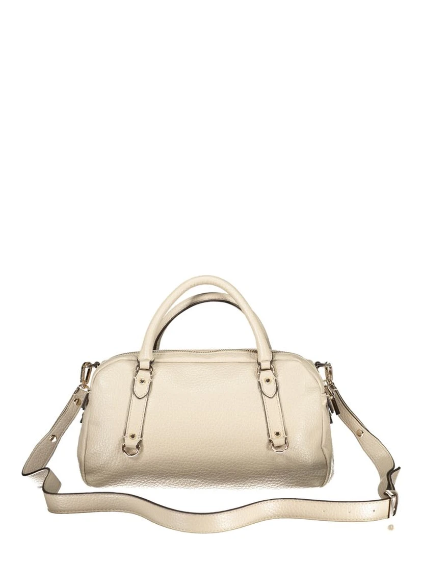 Beige Polyurethane Women's Handbag