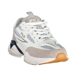 White Polyester Athletic Sneakers