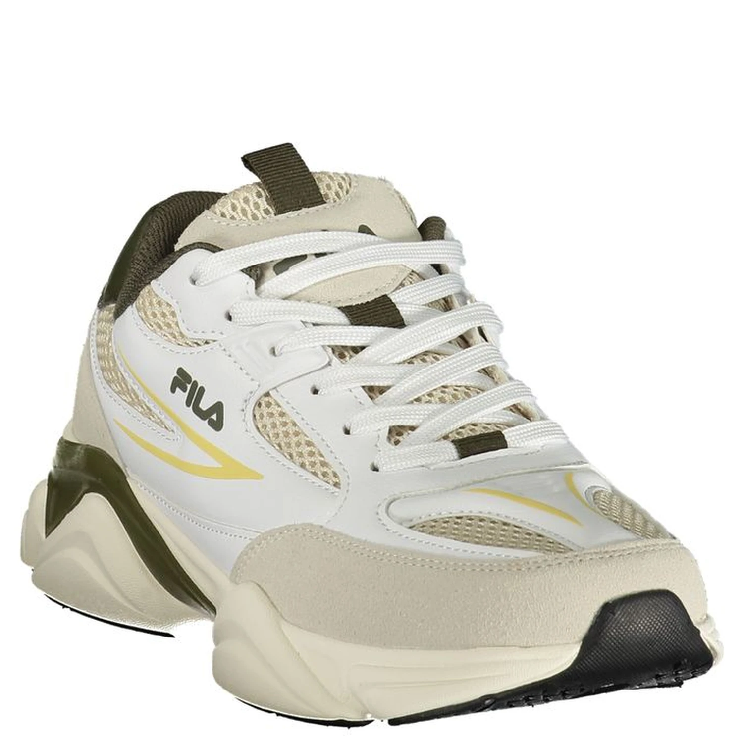 White Polyester Athletic Sneakers