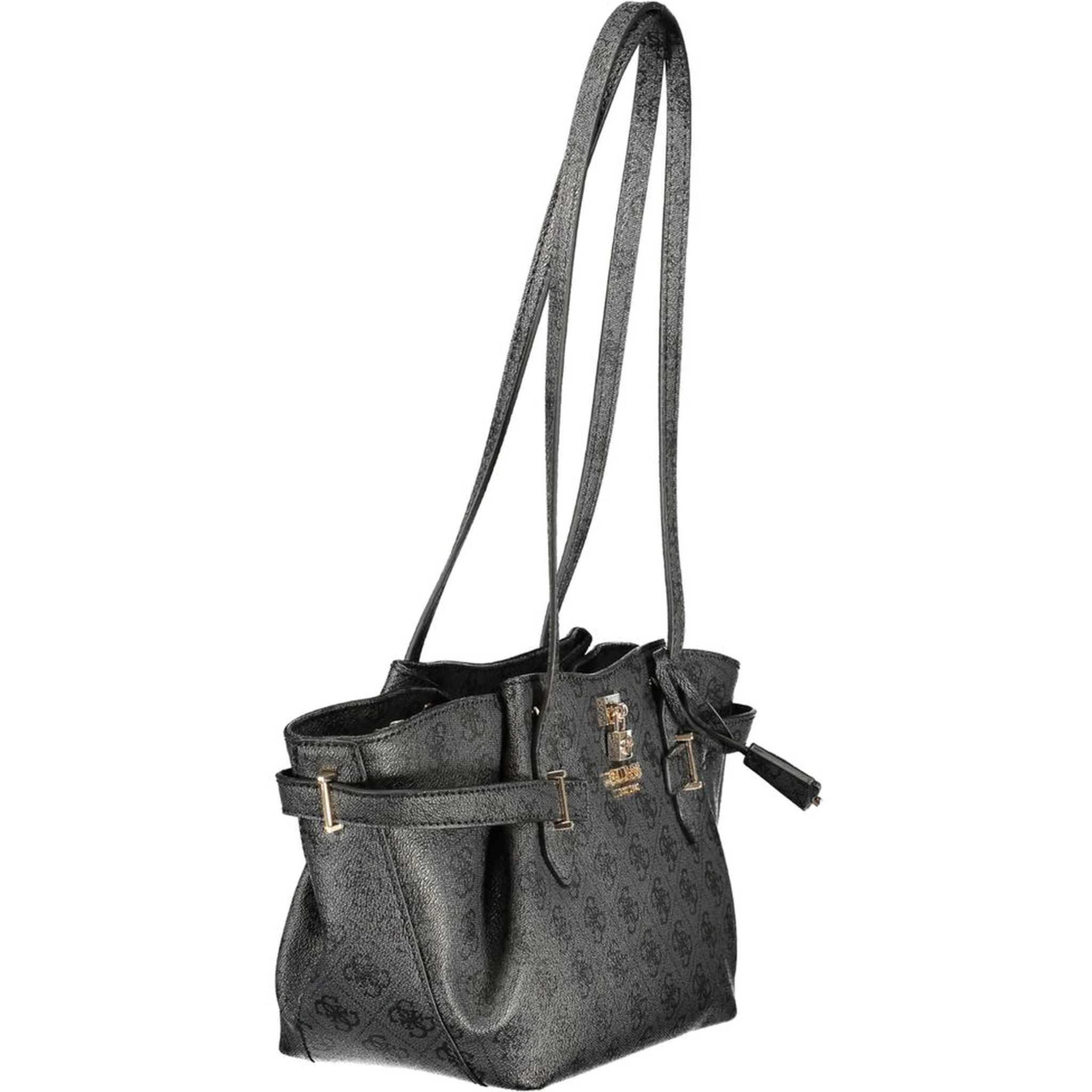 Black Polyurethane Women's Handbag