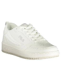 White Polyester Athletic Sneakers