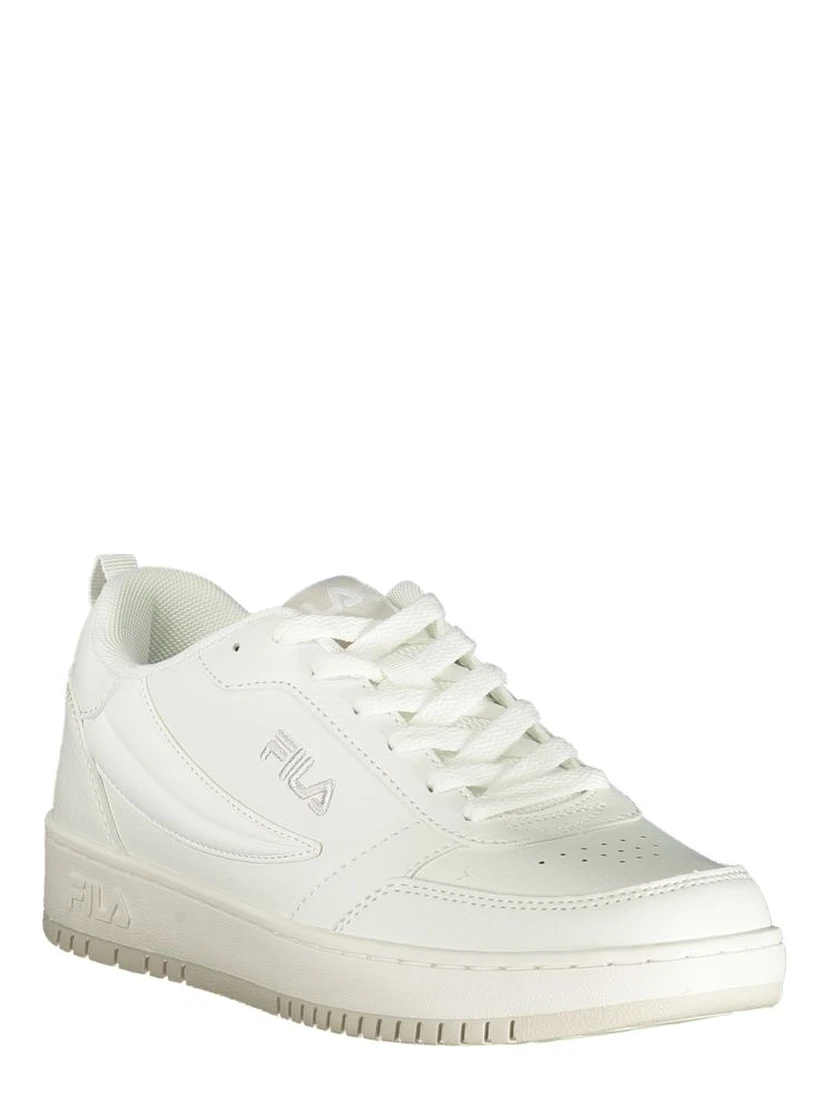 White Polyester Athletic Sneakers